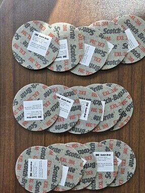 3M Scotch Brite EXL UNITIZED WHEEL-3 X 1/8" X 1/4" -  6S FIN (SET OF 15)